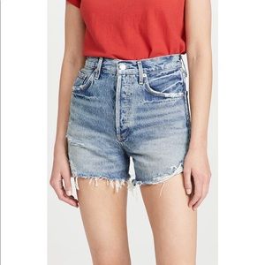 Agolde Dee high rise cutoff denim shorts size 26